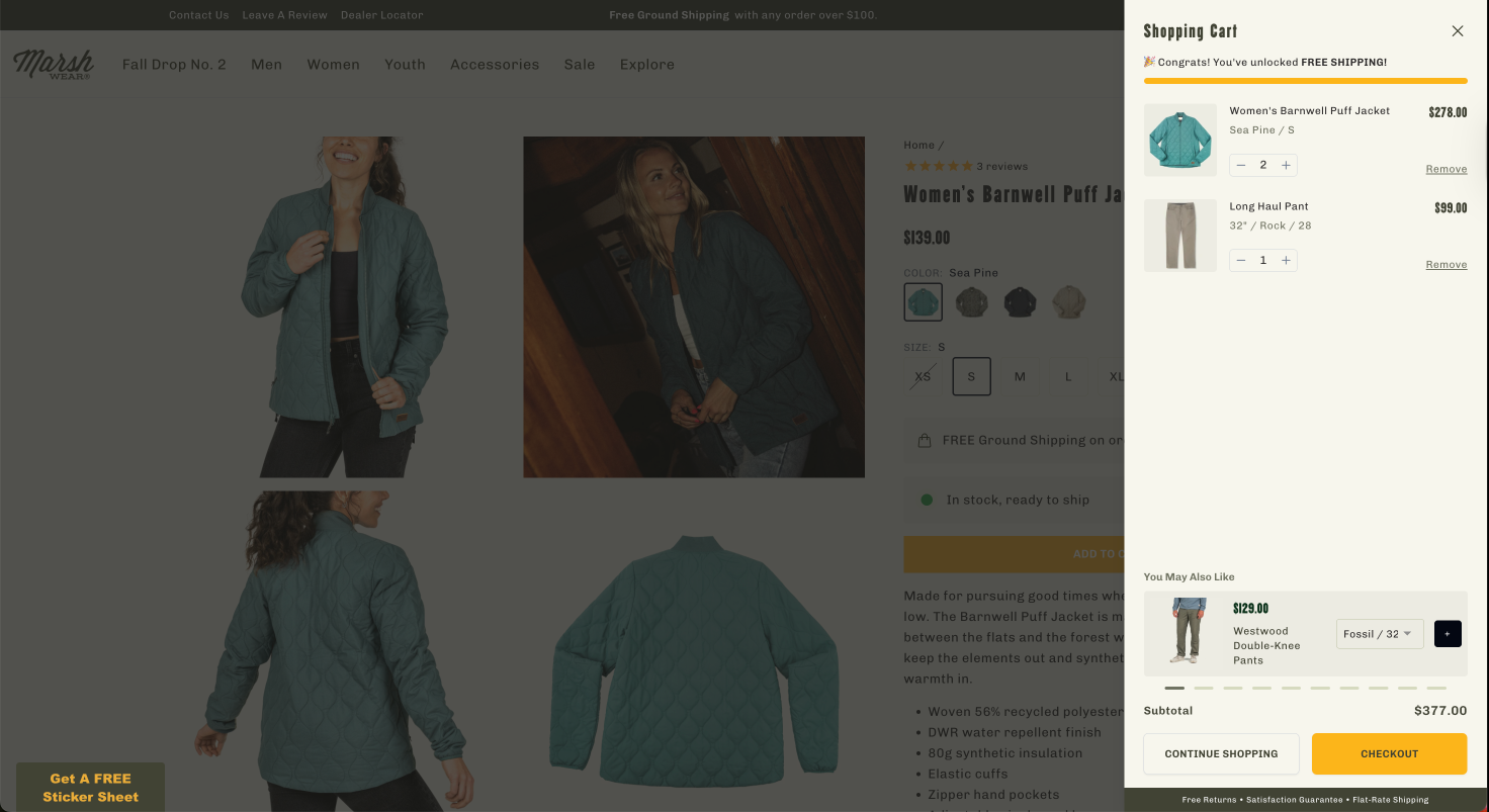 Control: Standard cart drawer